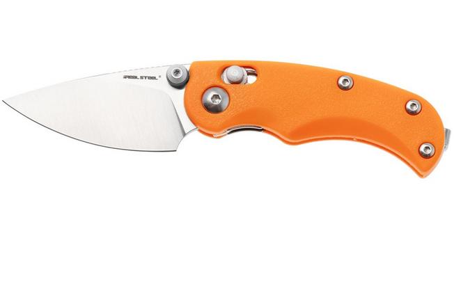 Afbeelding voor Real Steel Esca 7181SO Satin 12C27, Orange GFN, zakmes, Jakub Wieczorkiewicz design