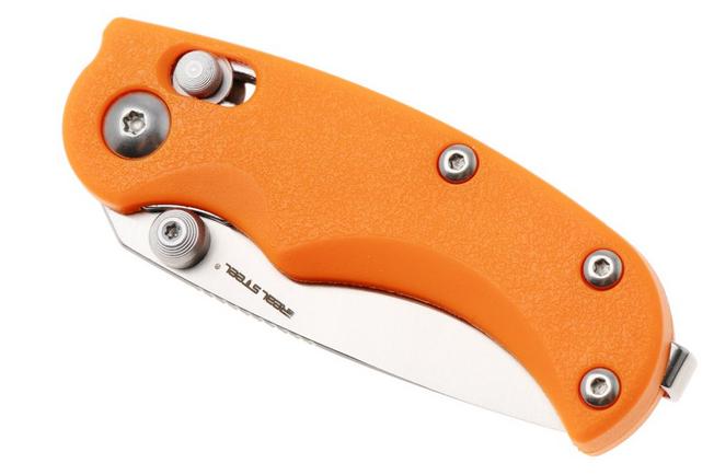 Afbeelding voor Real Steel Esca 7181SO Satin 12C27, Orange GFN, zakmes, Jakub Wieczorkiewicz design