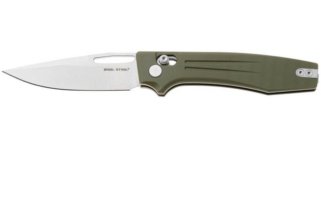 Afbeelding voor Real Steel VENA 7191SG, Stonewashed Nitro-V, Green G10 zakmes, Poltergeist Design