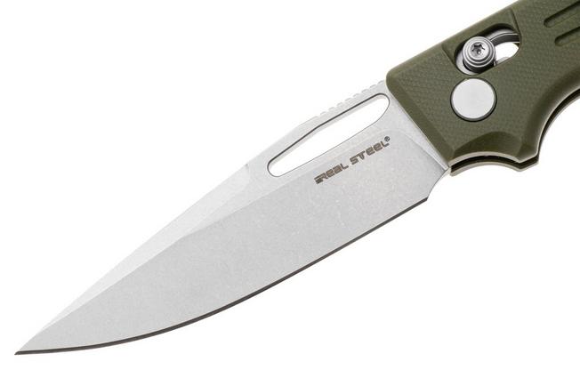 Afbeelding voor Real Steel VENA 7191SG, Stonewashed Nitro-V, Green G10 zakmes, Poltergeist Design