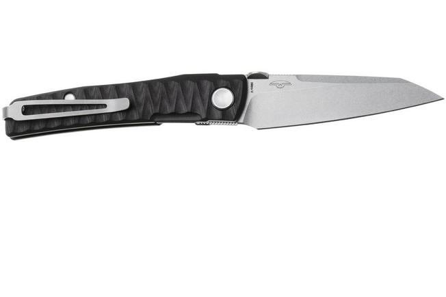 Bild für Real Steel Destra 7222B, Stonewashed Nitro-V, Grooved Black G10 Taschenmesser, Poltergeist Design