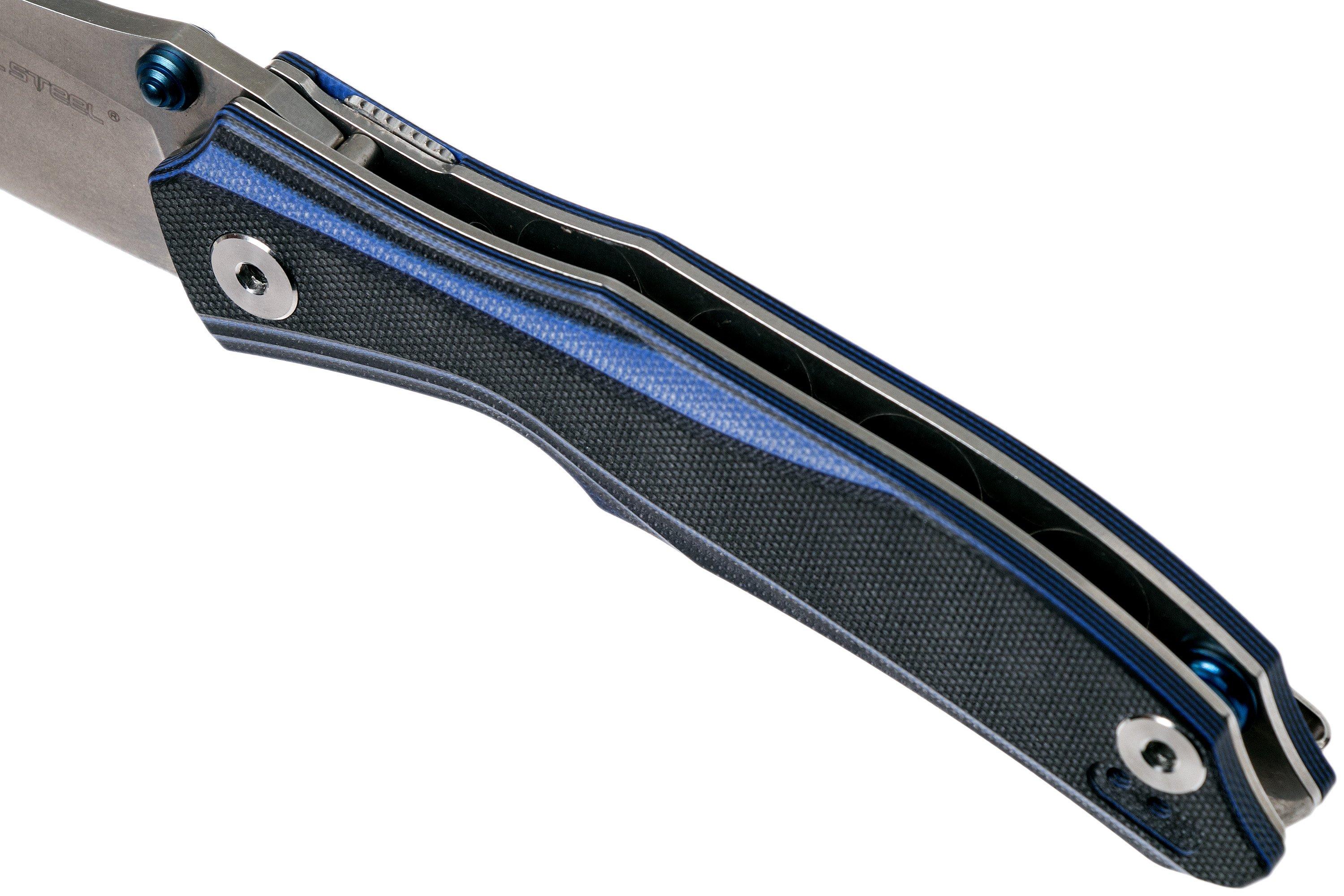 Real Steel Horus E802 Black/Blue 7432, pocket knife | Advantageously ...