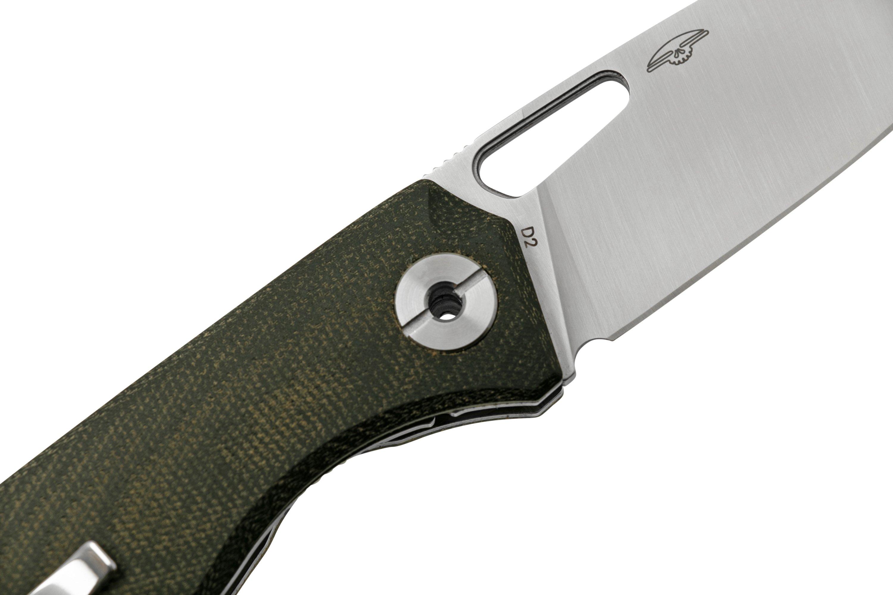 Real Steel Sidus, 7461M, D2 Green Micarta, zakmes | Voordelig