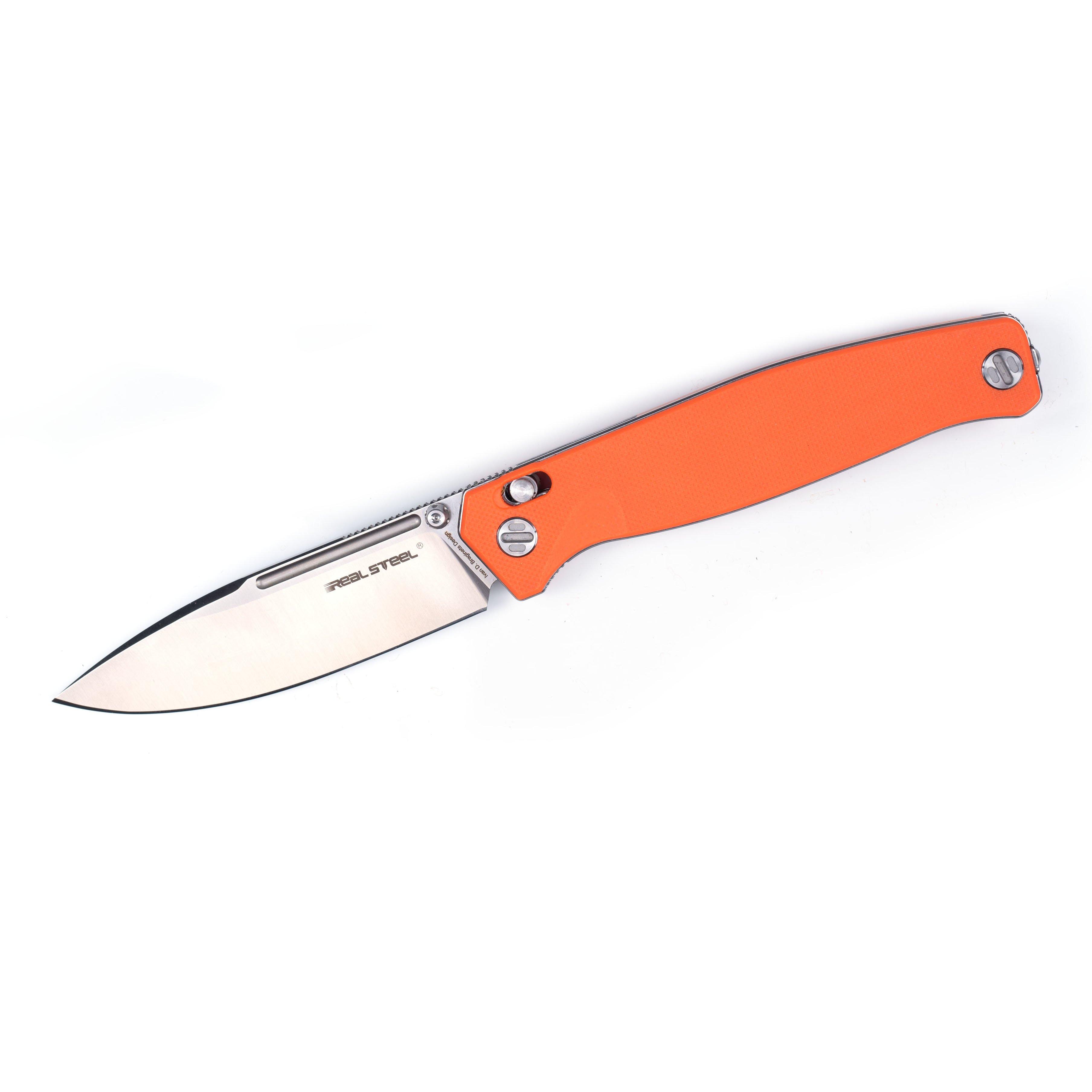 Real Steel Huginn 7651OS Orange G10 pocket knife | Advantageously ...