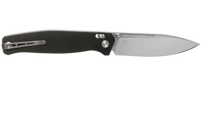 Real Steel Huginn Black G-10 Satin Drop Point Knife Blade HQ