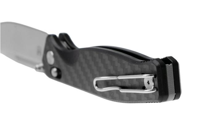 Afbeelding voor Real Steel Huginn Compact 7653CL Satin VG-10, Black G10, Carbon Fiber, zakmes, Ivan Braginets design