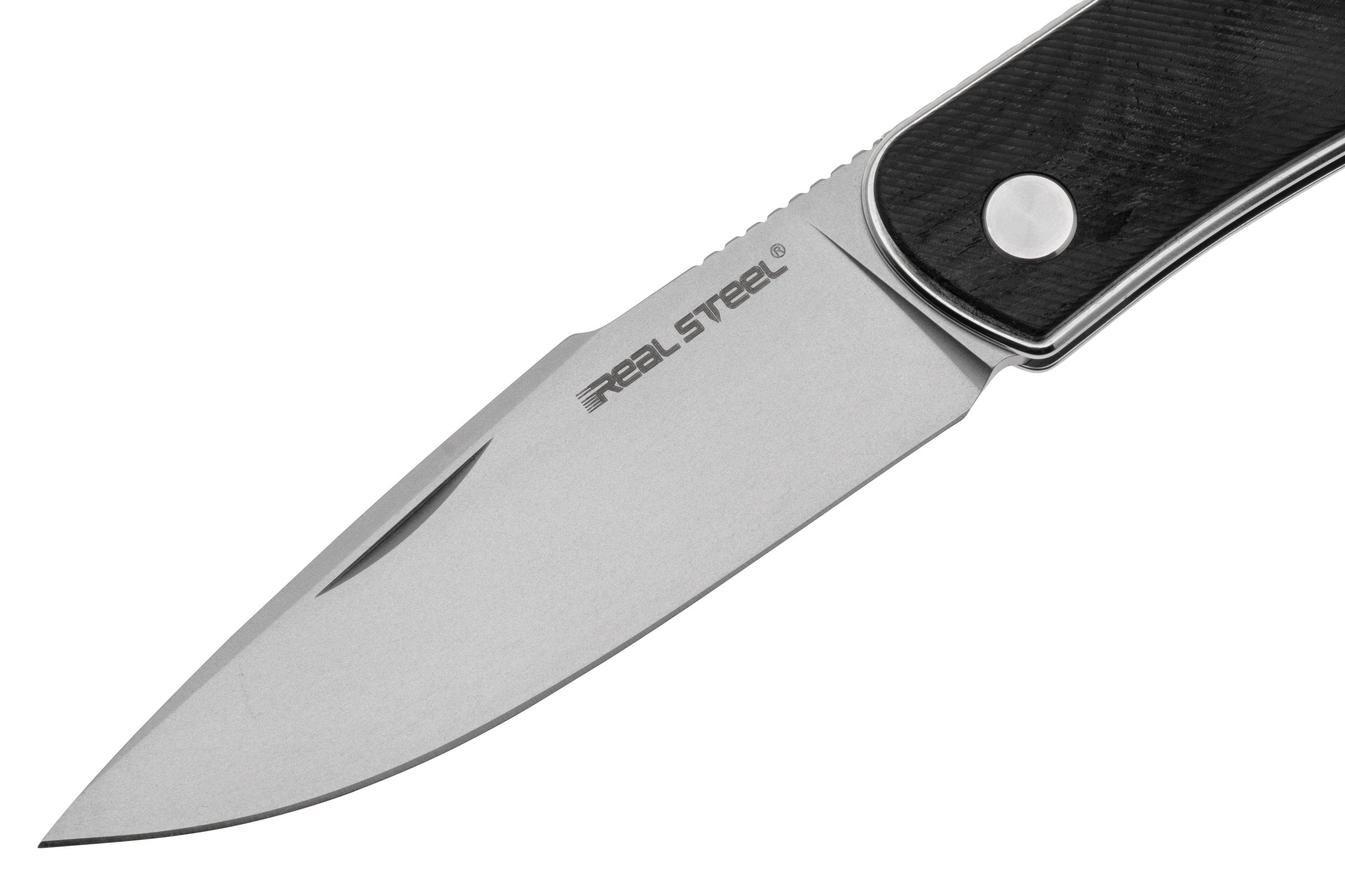 Real Steel Serenity 7681EW Beadblasted, Ebony Wood, slipjoint