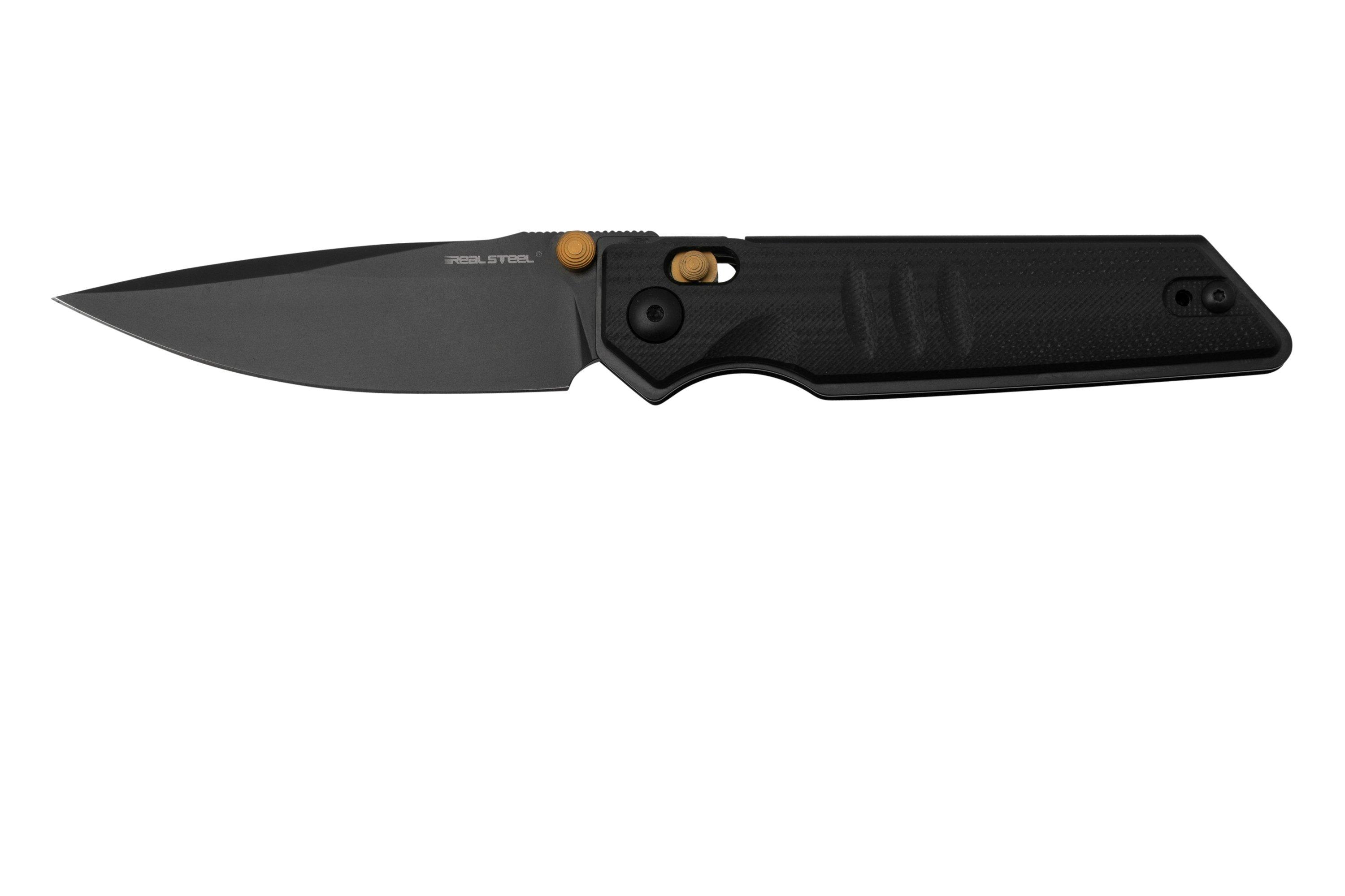 Real Steel Sacra, 7711BB Black G10, Blackwashed K110 pocket knife