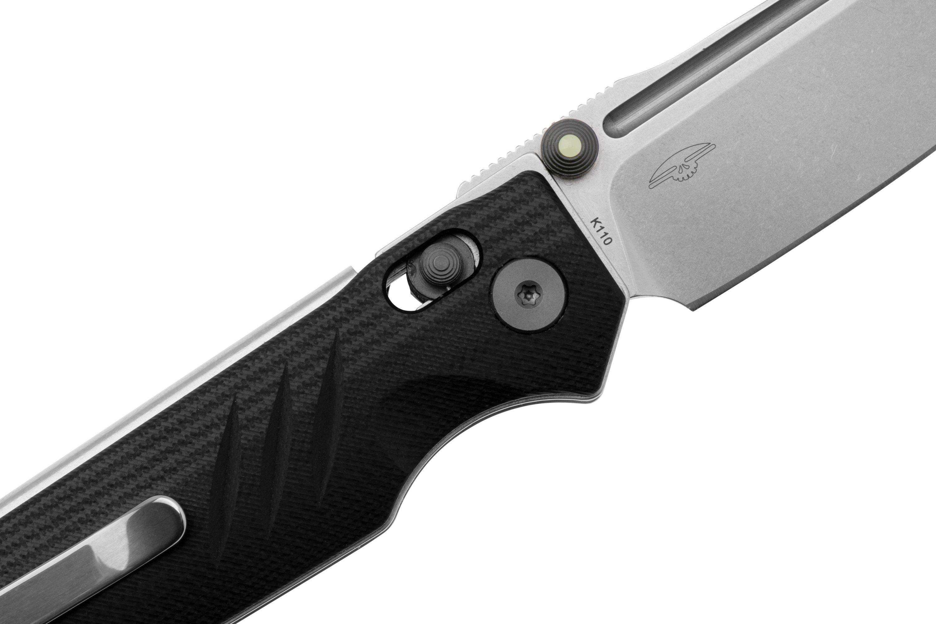 Real Steel Sacra Pro 7714BS Stonewashed Böhler K110, Black G10, pocket ...