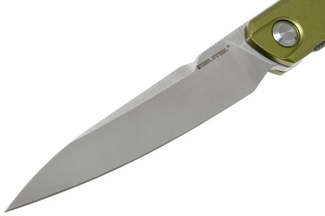 Image for Real Steel G5 Metamorph Front flipper 7836 Subdued Green pocket knife, Ostap Hel design