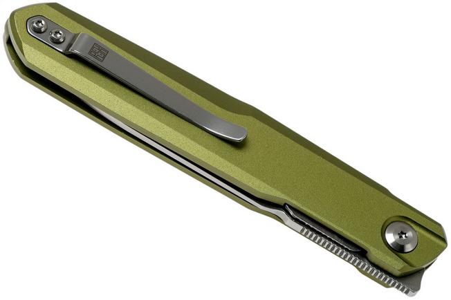 Image for Real Steel G5 Metamorph Front flipper 7836 Subdued Green pocket knife, Ostap Hel design
