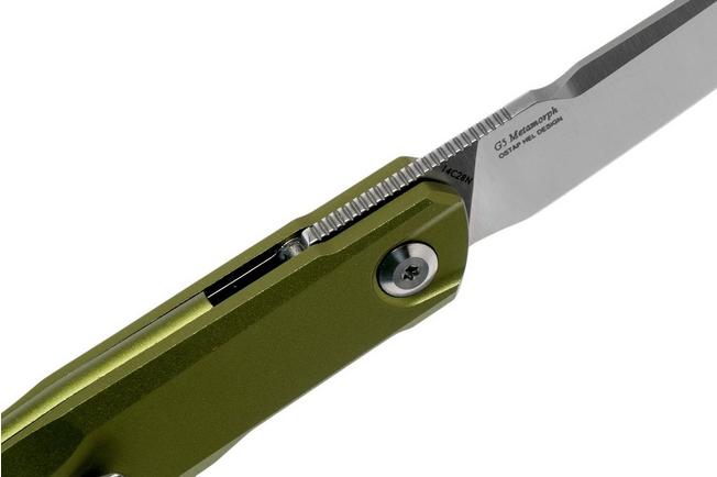 Image for Real Steel G5 Metamorph Front flipper 7836 Subdued Green pocket knife, Ostap Hel design