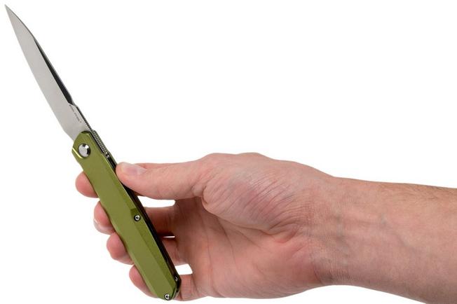 Image for Real Steel G5 Metamorph Front flipper 7836 Subdued Green pocket knife, Ostap Hel design