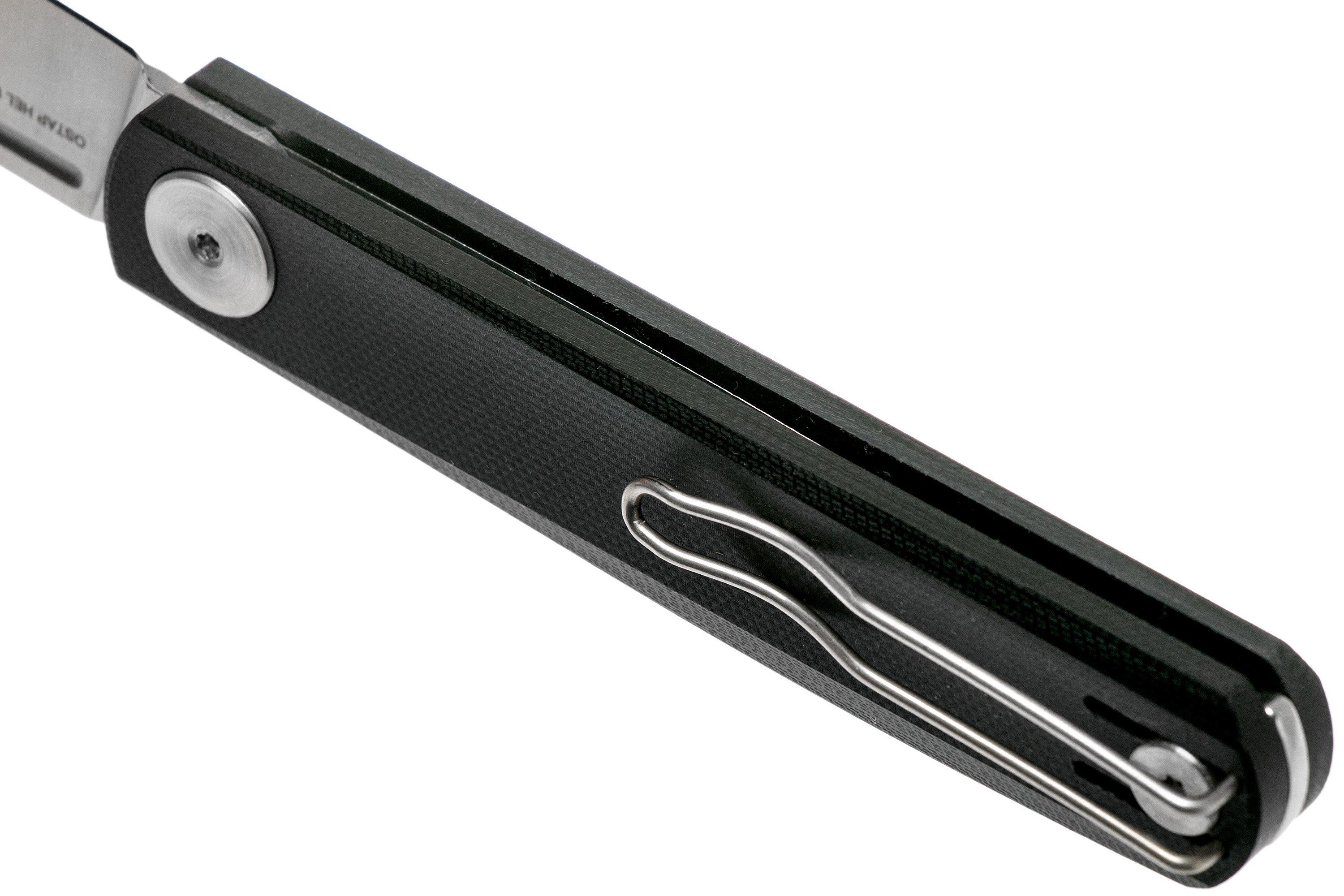 Real Steel GSlip 7841 Black slipjoint pocket knife, Ostap Hel design