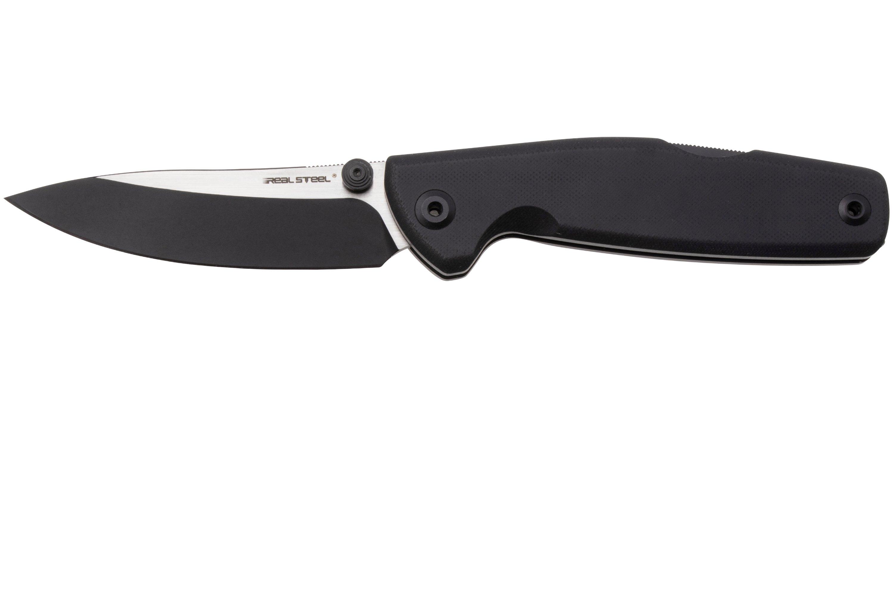 Real Steel Yak 7871BB, Satin/Black PVD 14C28N, Flat Grind, Black