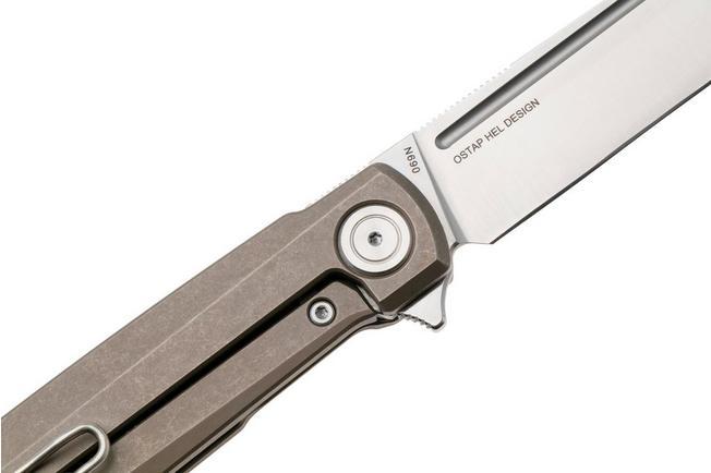 Afbeelding voor Real Steel G-Frame 7874TS02 Satin N690, Tan Bronze Titanium, Ostap Hel design