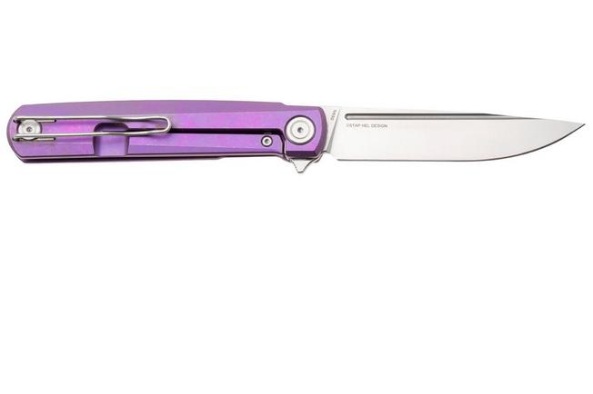 Afbeelding voor Real Steel G-Frame 7874TS04 Satin N690, Violet Purple Titanium zakmes, Ostap Hel design