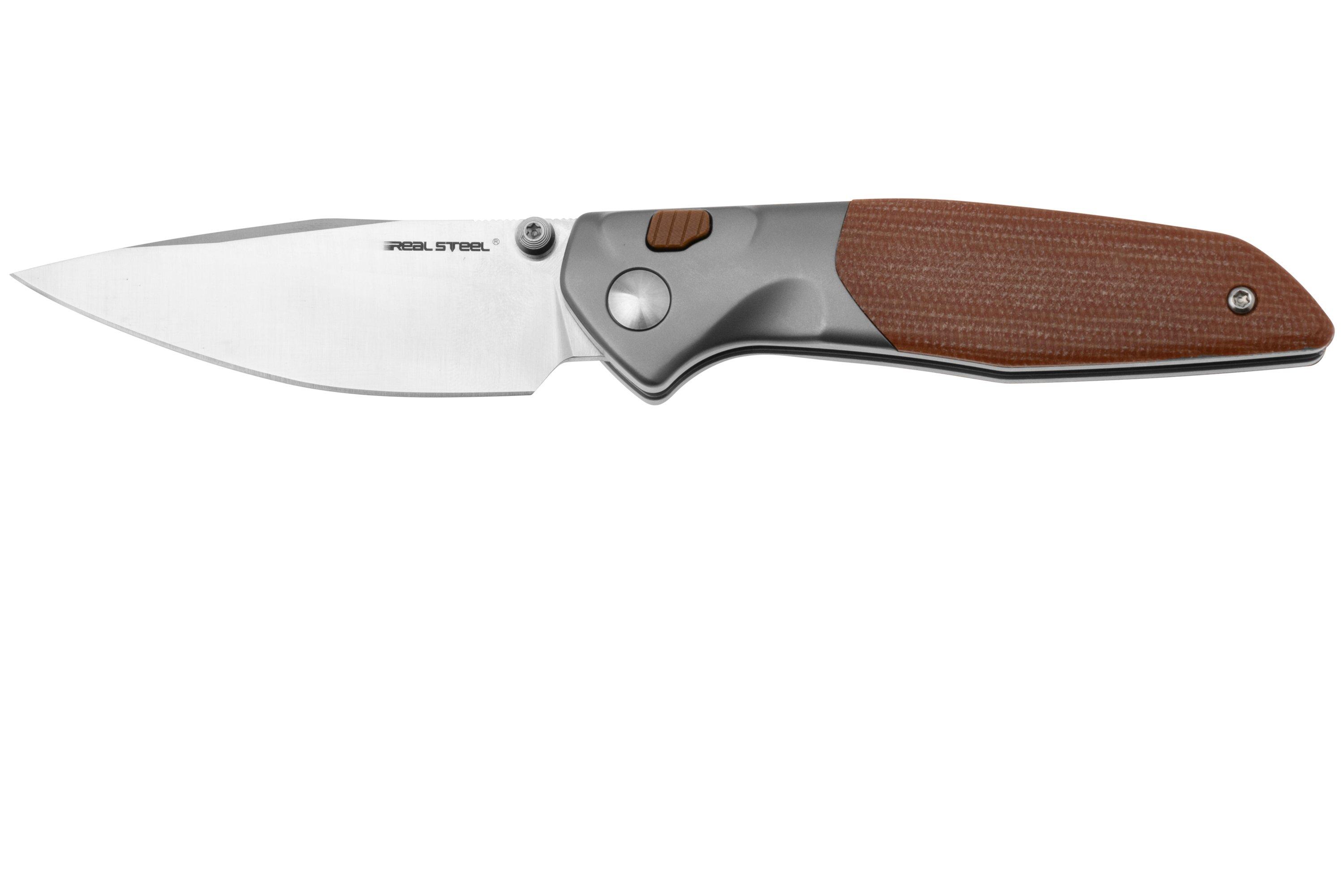 Real Steel Hoeft 7901NM Satin S35VN, Natural Micarta pocket knife