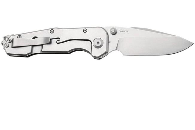 Afbeelding voor Real Steel Evolution Ironclad 7911SB, Stonewashed D2 Droppoint, Black G10, zakmes, Carson Huang design