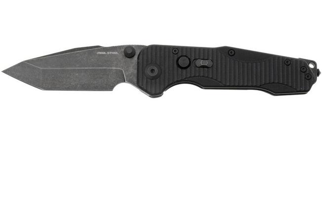 Afbeelding voor Real Steel Evolution Ironclad 7912BB, Blackwashed D2 Tanto, Black G10, zakmes, Carson Huang design