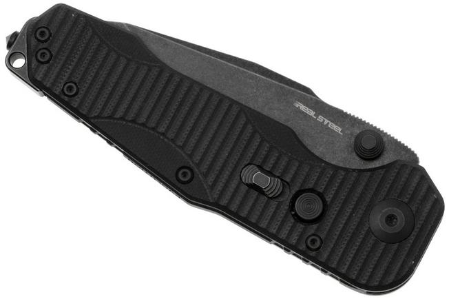 Afbeelding voor Real Steel Evolution Ironclad 7912BB, Blackwashed D2 Tanto, Black G10, zakmes, Carson Huang design