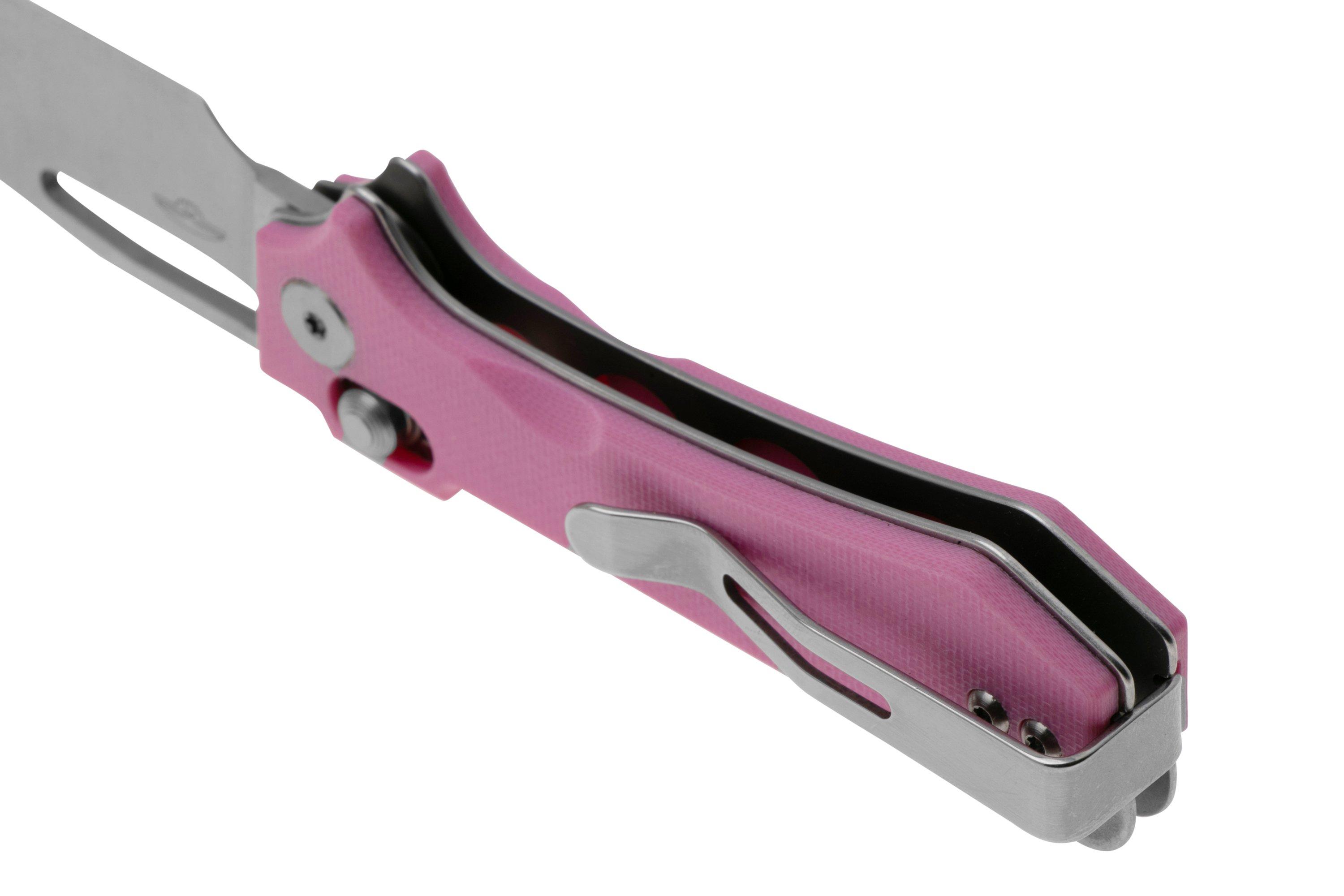 Real Steel Vis 8051PS Satin 12C27N, Pink G10, pocket knife, Jakub