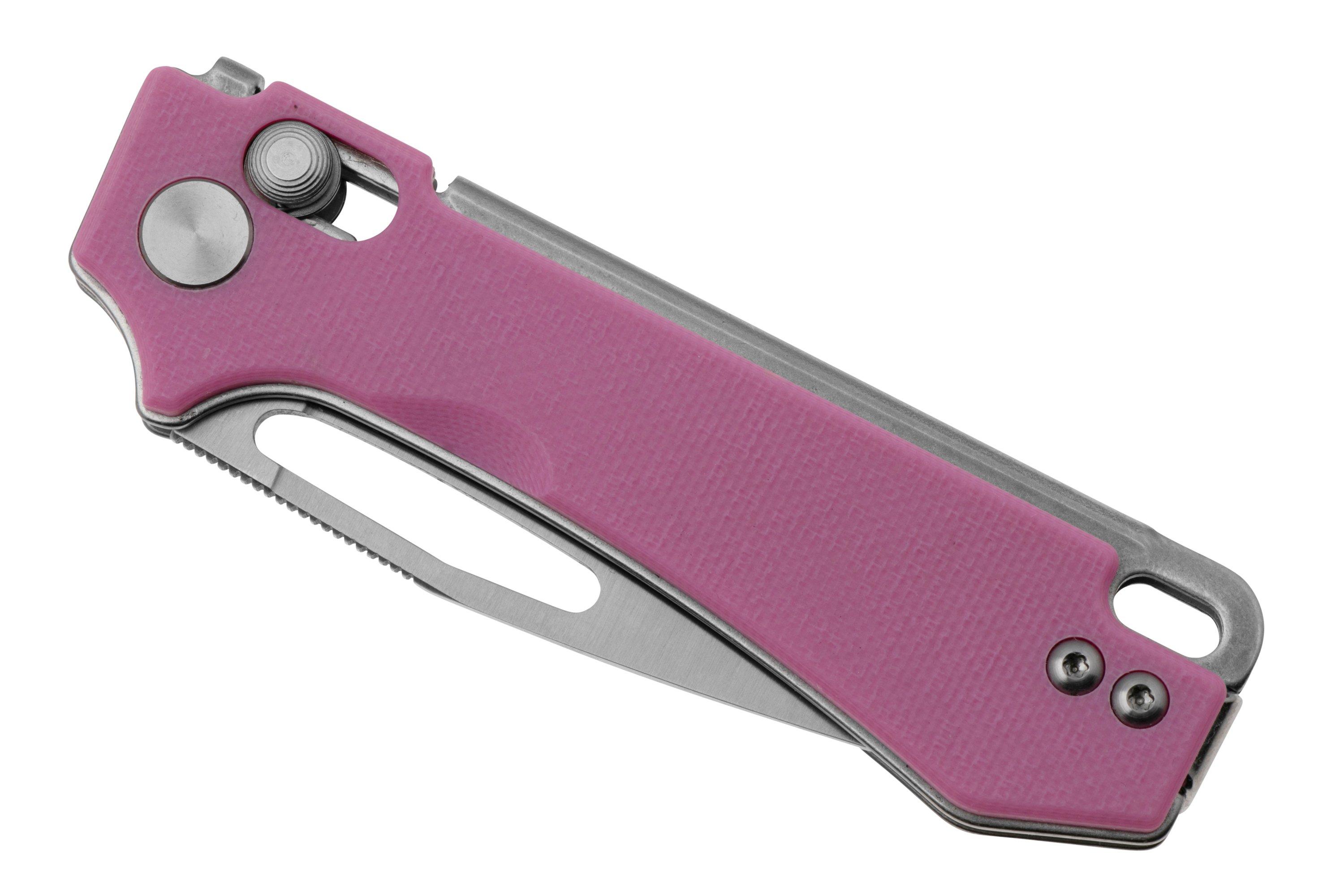 Real Steel Vis 8051PS Satin 12C27N, Pink G10, pocket knife, Jakub