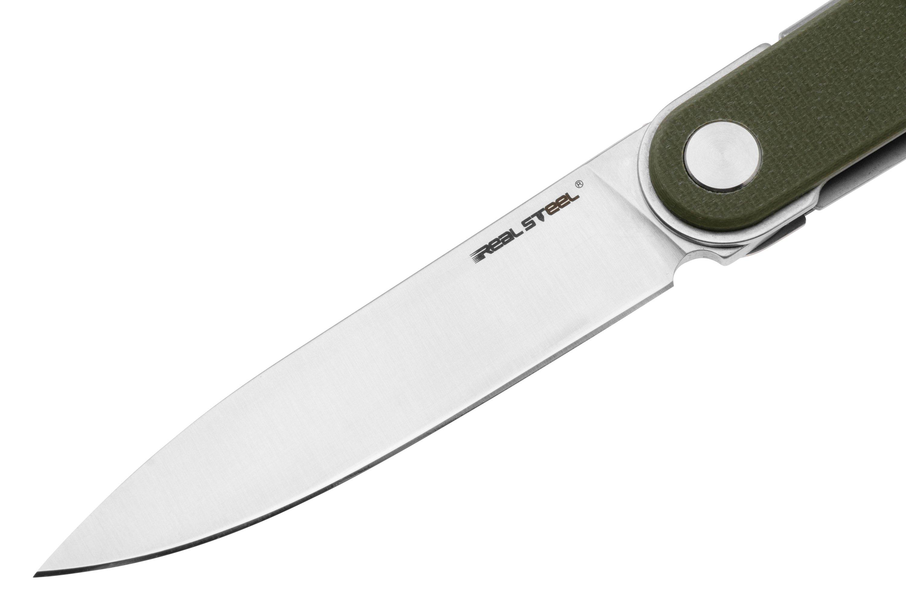 Real Steel Iris Front Flipper 8061BG Satin 12C27, OD Green G10, pocket ...