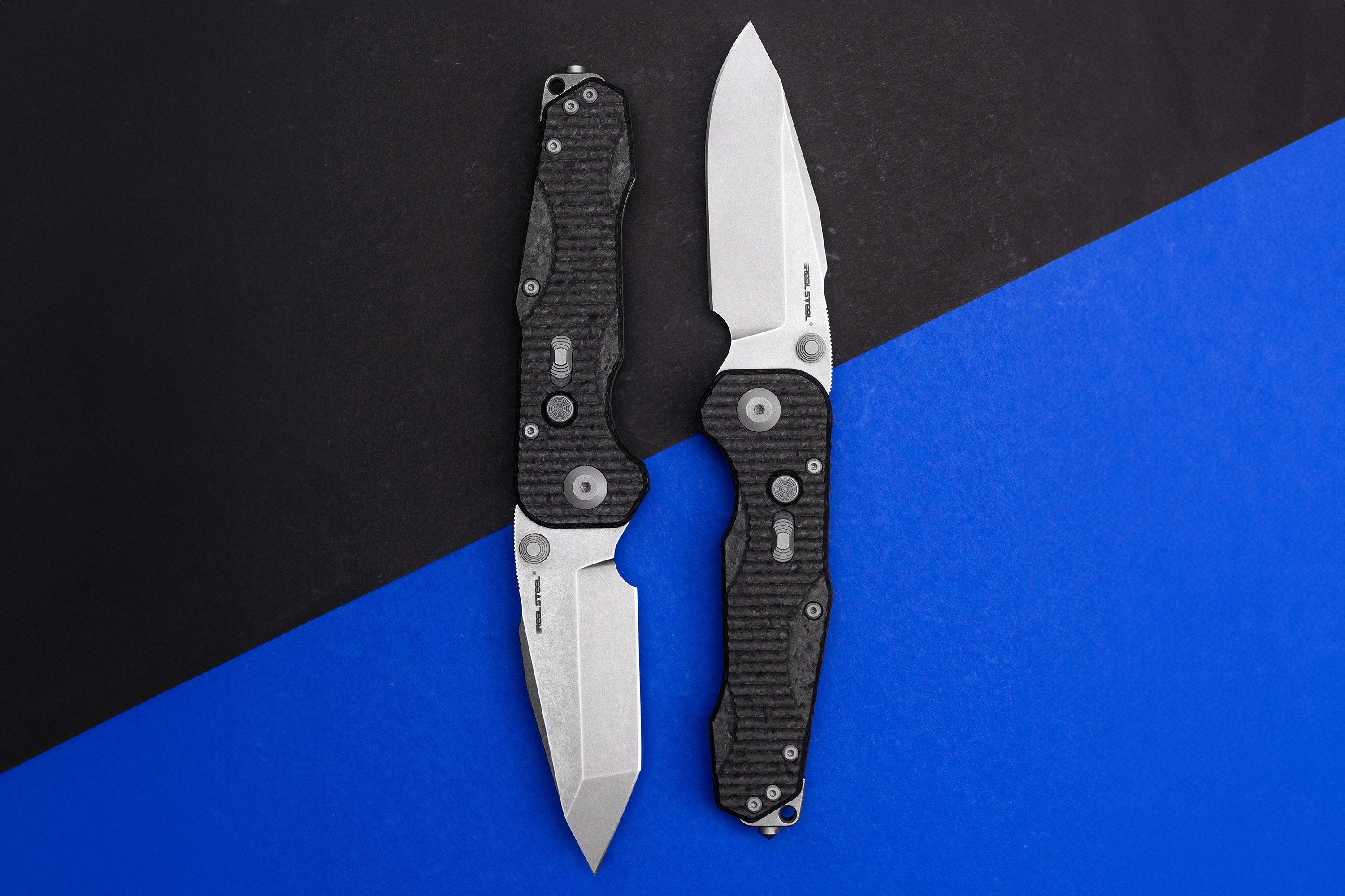 Real Steel 9913 Evolution, Carbonfiber Titanium, Droppoint, coltello da ...