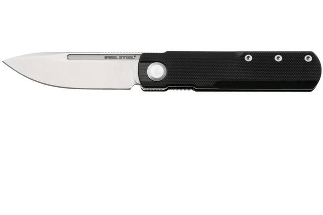 Afbeelding voor Real Steel G-Drop M7802SB Satin Nitro-X7, Black G10, zakmes, Ostap Hel design