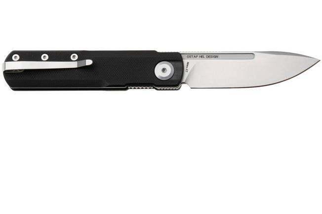 Afbeelding voor Real Steel G-Drop M7802SB Satin Nitro-X7, Black G10, zakmes, Ostap Hel design