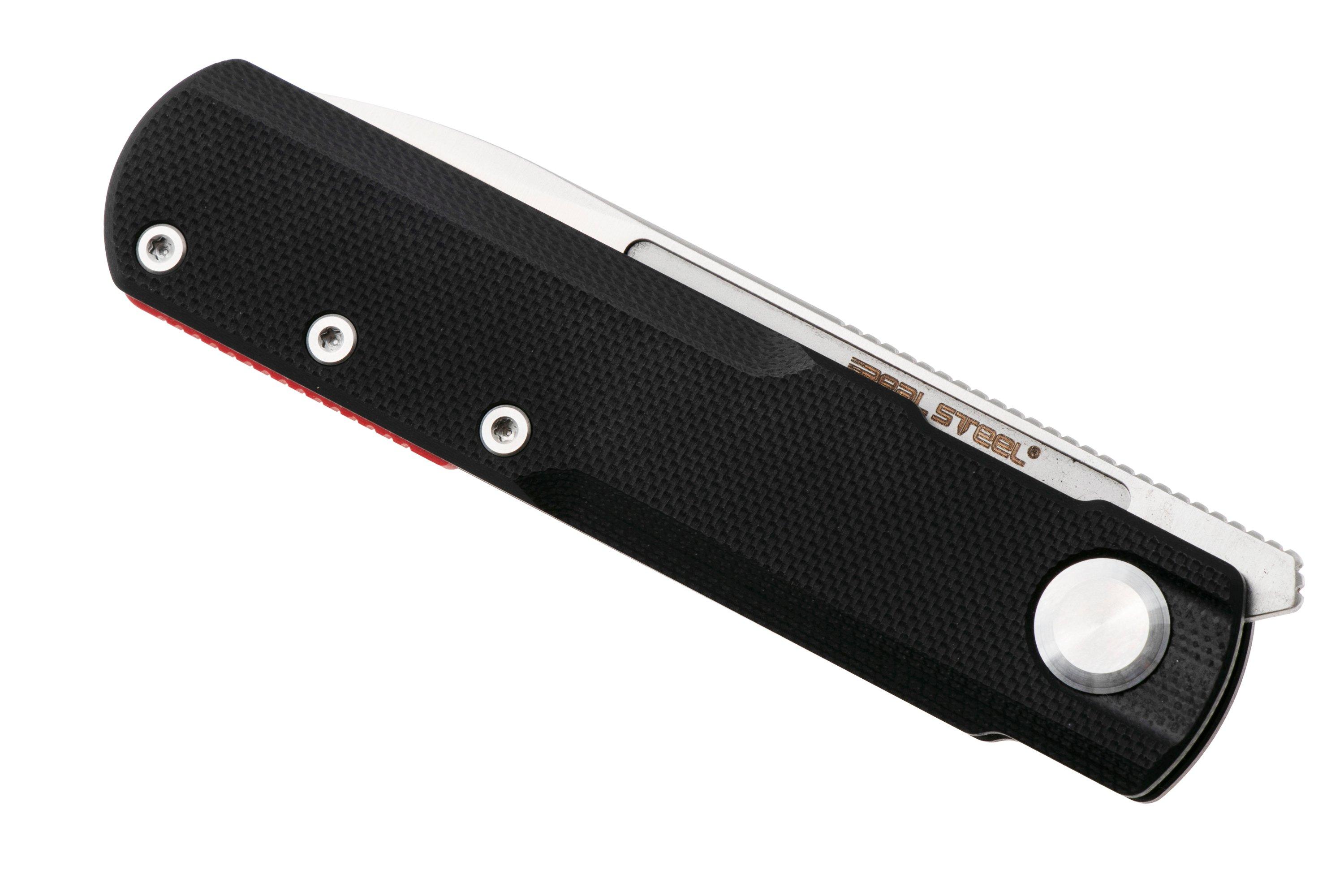Real Steel G-Drop M7802SB Satin Nitro-X7, Black G10, pocket knife