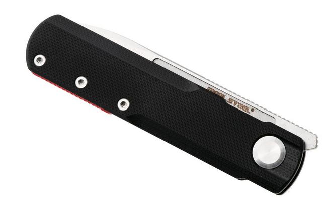 Afbeelding voor Real Steel G-Drop M7802SB Satin Nitro-X7, Black G10, zakmes, Ostap Hel design