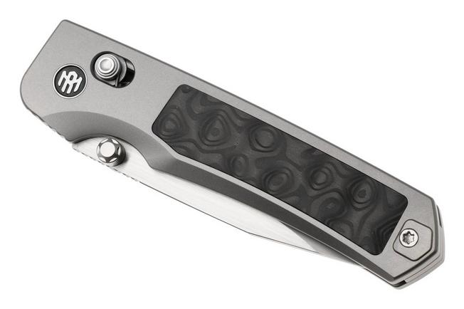 Afbeelding voor Remette RT-Aurora Crossbar Lock AURA-D Two-Tone M390, Pearlescent Titanium, zakmes