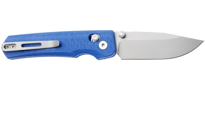 Afbeelding voor Remette RT-Aurora Crossbar Lock AURA-G3 Sandblasted 14C28N, Blue G10, zakmes