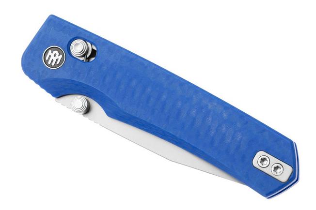 Afbeelding voor Remette RT-Aurora Crossbar Lock AURA-G3 Sandblasted 14C28N, Blue G10, zakmes