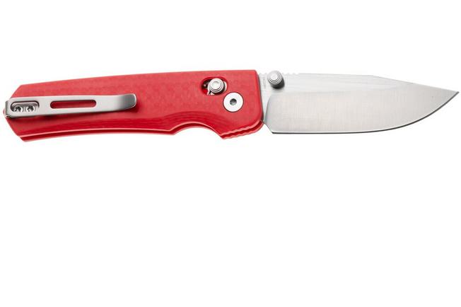 Afbeelding voor Remette RT-Aurora Crossbar Lock AURA-G4 Satin 14C28N, Red G10, zakmes