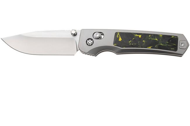 Afbeelding voor Remette RT-Aurora Crossbar Lock AURA-Y Two-Tone M390, Titanium, Black Yellow Carbon Fiber, zakmes