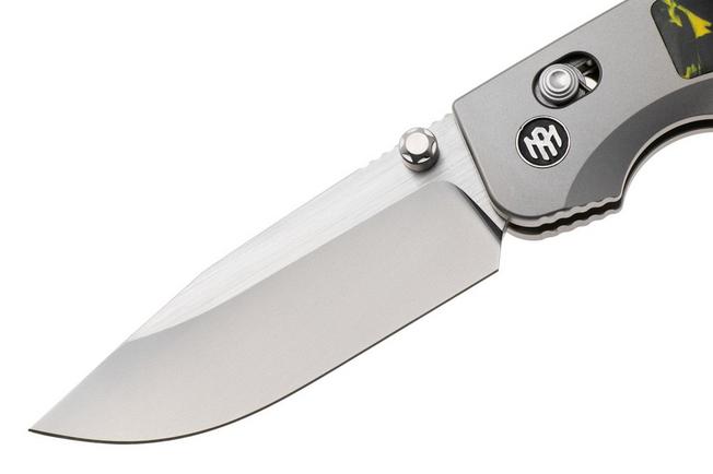 Afbeelding voor Remette RT-Aurora Crossbar Lock AURA-Y Two-Tone M390, Titanium, Black Yellow Carbon Fiber, zakmes