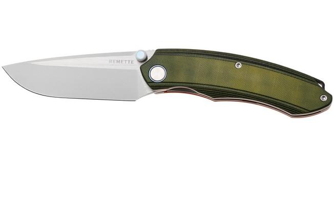 Afbeelding voor Remette Wild Species Liner Lock GC103 Satin 14C28N, Green G10, zakmes