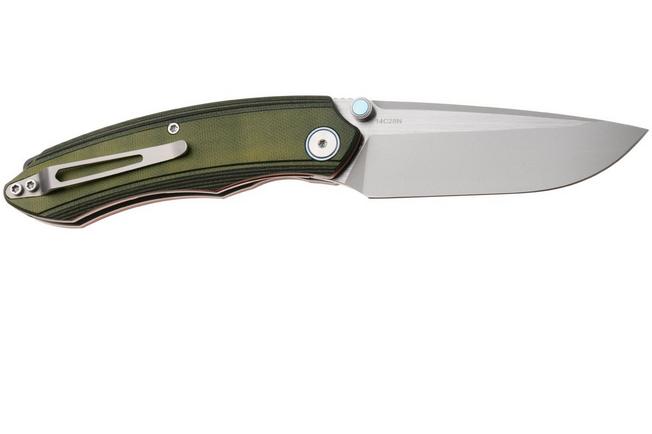 Afbeelding voor Remette Wild Species Liner Lock GC103 Satin 14C28N, Green G10, zakmes