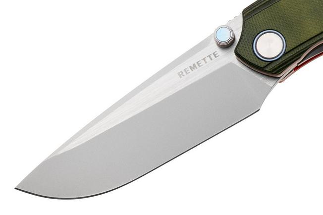 Afbeelding voor Remette Wild Species Liner Lock GC103 Satin 14C28N, Green G10, zakmes