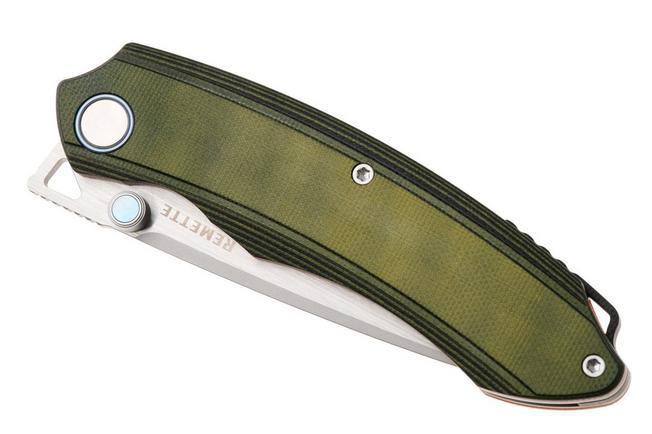 Afbeelding voor Remette Wild Species Liner Lock GC103 Satin 14C28N, Green G10, zakmes