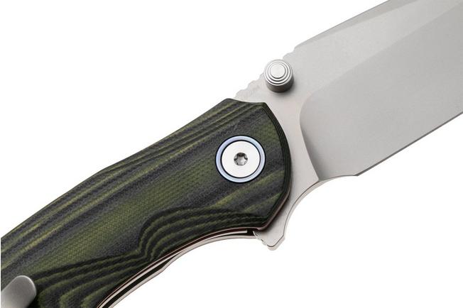 Afbeelding voor Remette RT-Cool Whale Liner Lock RTCL-G1 Bead Blasted 14C28N, Green G10, zakmes