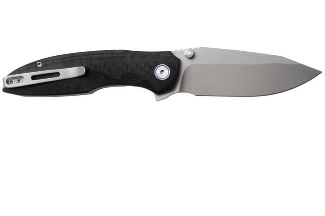 Afbeelding voor Remette RT-Cool Whale Button Liner Lock RTCL-GN1 Beadblasted 14C28N, Black G10, zakmes