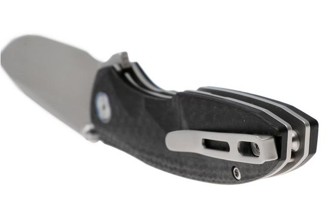 Afbeelding voor Remette RT-Cool Whale Button Liner Lock RTCL-GN1 Beadblasted 14C28N, Black G10, zakmes