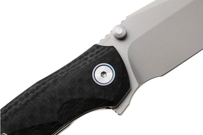 Afbeelding voor Remette RT-Cool Whale Button Liner Lock RTCL-GN1 Beadblasted 14C28N, Black G10, zakmes