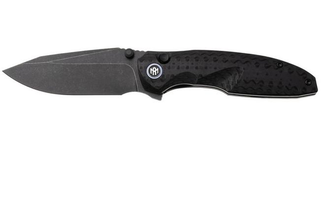 Afbeelding voor Remette RT-Cool Whale Button Liner Lock RTCL-GN2 Blackwashed 14C28N, Black G10, zakmes