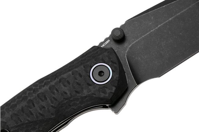 Afbeelding voor Remette RT-Cool Whale Button Liner Lock RTCL-GN2 Blackwashed 14C28N, Black G10, zakmes