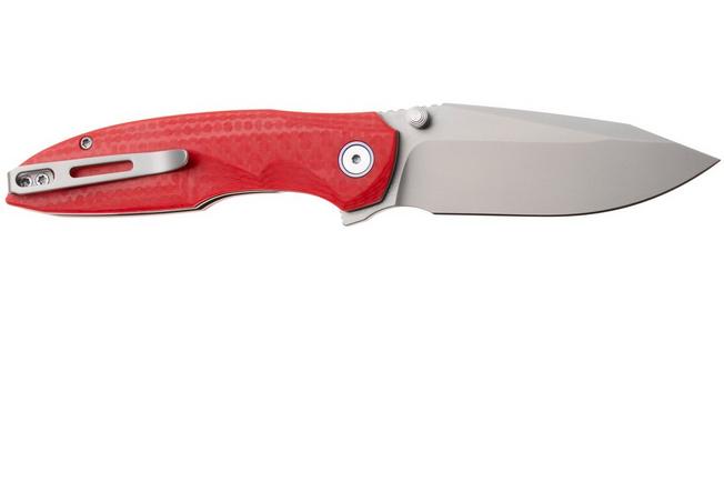 Afbeelding voor Remette RT-Cool Whale Button Liner Lock RTCL-GN3 Beadblasted 14C28N, Orange G10, zakmes